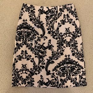 Talbots Black and Tan Print Skirt